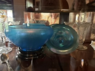 Blue vintage glass collection