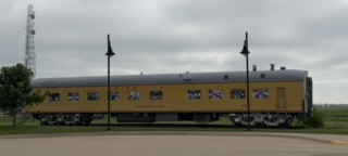 Vintage dining car under renovation at the tower