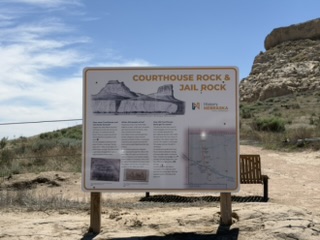Looking up at Courthouse Rock