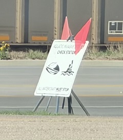 Canoe inspection at the Wyoming border