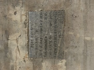 Plaque at Fort Laramie — preserved by 'a few interested residents'