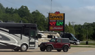 Love's truck stop — diesel prices are no joke
