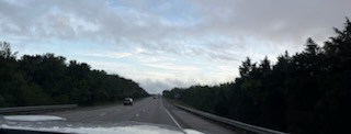 Early morning on the highway — Day 2 underway