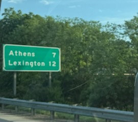 Athens 7, Lexington 12 — heading through Kentucky