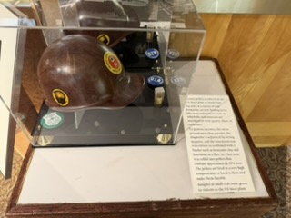 Taconite specimen on display