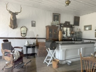 Combined bar and barbershop