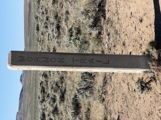 Four-sided granite trail post — Oregon, California, Mormon, and Pony Express
