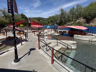 Hot springs pool with shade