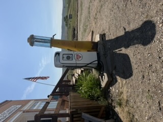 Old gas pump at Chesterfield historic townsite