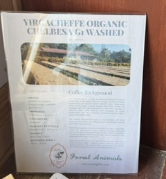 Coffee menu with Ethiopian beans in Lava Hot Springs