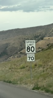 Highway speed limit sign in Idaho