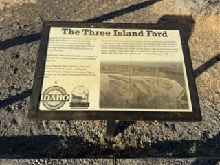 Three Island Crossing interpretive sign with Narcissa Whitman quote