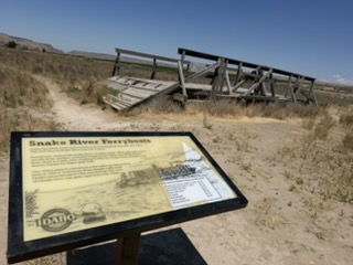 Replica ferry at the Oregon Trail History Center in Glenns Ferry