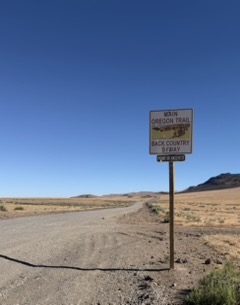Oregon Trail route sign along the back roads