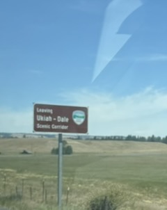 Small town sign on the way to Pendleton