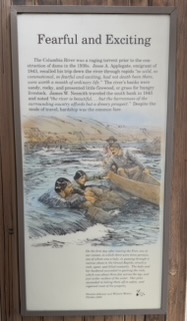 Fearful and Exciting Oregon Trail sign about the Columbia River