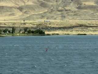 Kite surfers on the Columbia River Gorge
