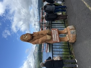 Bigfoot chainsaw carving at the Columbia Gorge sternwheeler dock