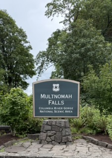 Multnomah Falls parking lot in the Columbia River Gorge