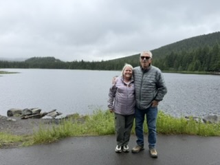 Lunch at Trillium Lake with fellow Airstream travelers