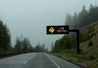 Descending a 6 percent grade near Mt Hood