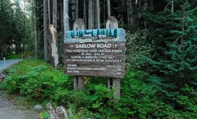 Barlow Road sign in Mt Hood National Forest