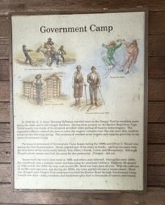 Government Camp history sign