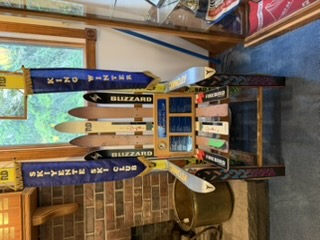 DIY ski skin project display at the museum