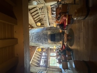 Timberline Lodge fireplace and woodwork