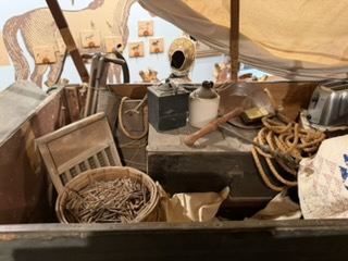 Wagon contents display — pioneer supplies