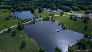 Drone shot of the Airstream caravan campground